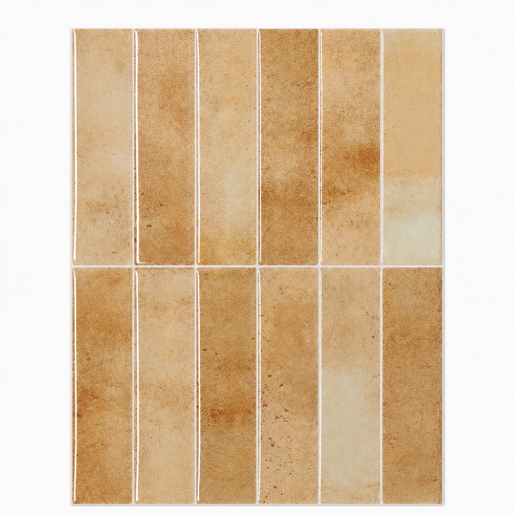 Lot de 10 Crédence Adhésive Morocco Effet Zellige Beige caramel