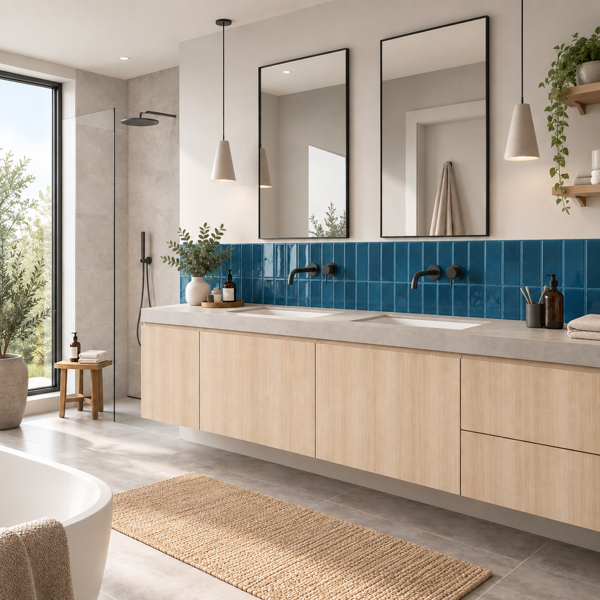 Lot de 10 Crédence Adhésive Morocco Effet Zellige Bleu Pétrole