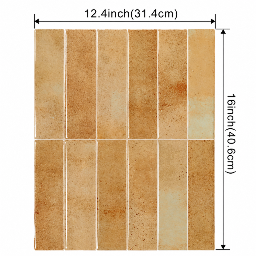 Lot de 10 Crédence Adhésive Morocco Effet Zellige Beige caramel